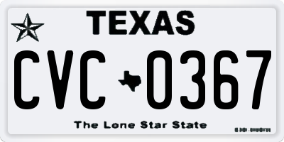 TX license plate CVC0367