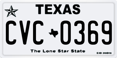 TX license plate CVC0369