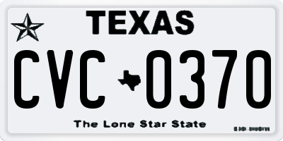 TX license plate CVC0370