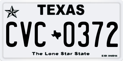 TX license plate CVC0372