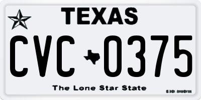 TX license plate CVC0375