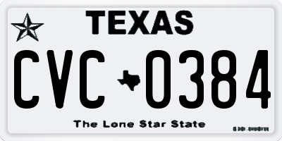 TX license plate CVC0384