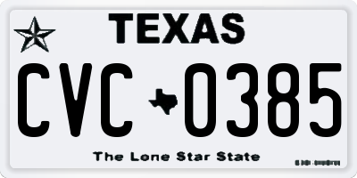 TX license plate CVC0385