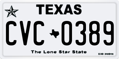 TX license plate CVC0389