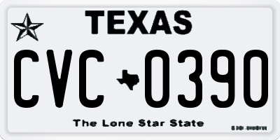 TX license plate CVC0390