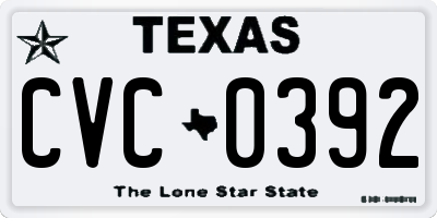 TX license plate CVC0392