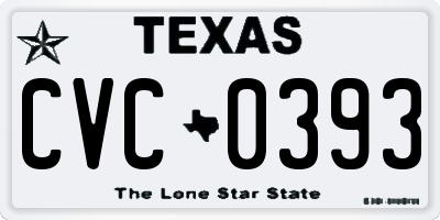 TX license plate CVC0393