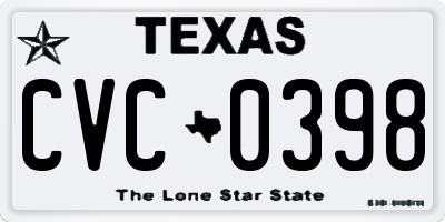TX license plate CVC0398