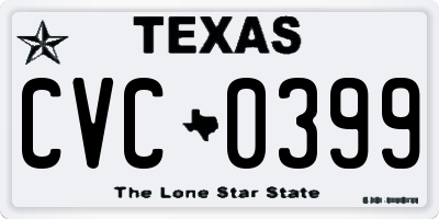 TX license plate CVC0399