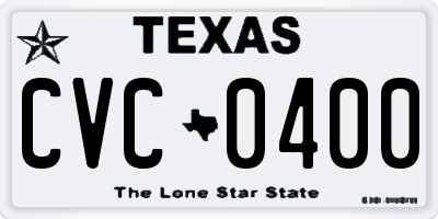 TX license plate CVC0400