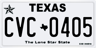 TX license plate CVC0405