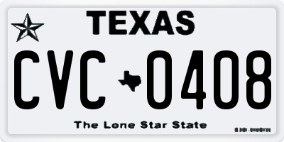 TX license plate CVC0408
