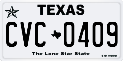 TX license plate CVC0409