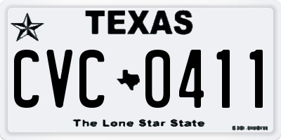 TX license plate CVC0411