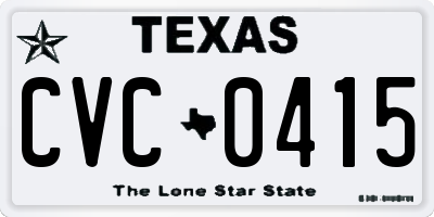TX license plate CVC0415