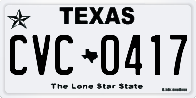 TX license plate CVC0417