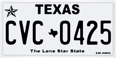 TX license plate CVC0425