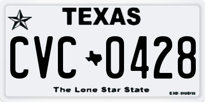 TX license plate CVC0428