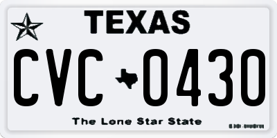 TX license plate CVC0430
