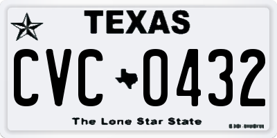 TX license plate CVC0432