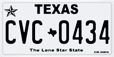 TX license plate CVC0434