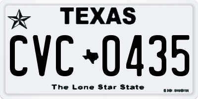 TX license plate CVC0435