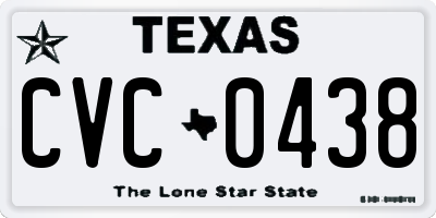 TX license plate CVC0438