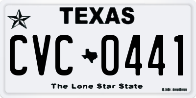 TX license plate CVC0441