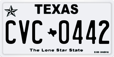 TX license plate CVC0442