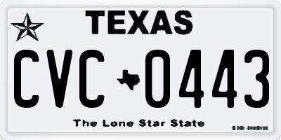 TX license plate CVC0443
