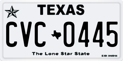 TX license plate CVC0445