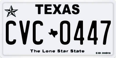 TX license plate CVC0447