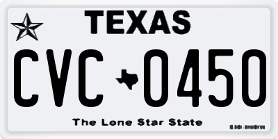 TX license plate CVC0450