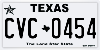 TX license plate CVC0454