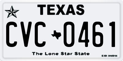 TX license plate CVC0461