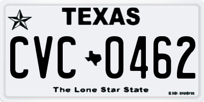 TX license plate CVC0462