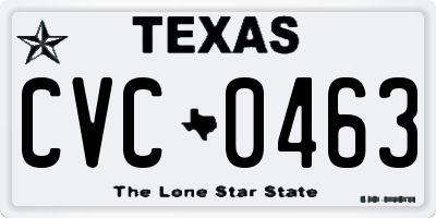 TX license plate CVC0463