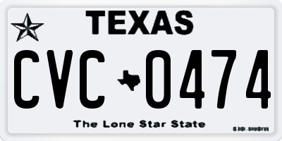 TX license plate CVC0474