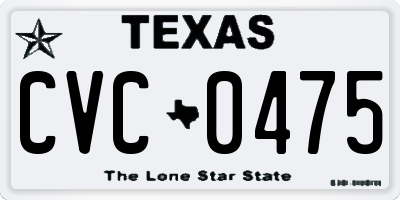 TX license plate CVC0475