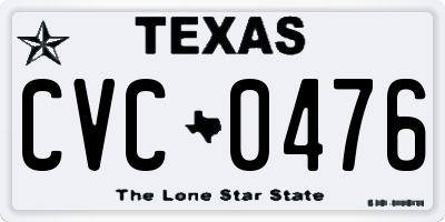 TX license plate CVC0476
