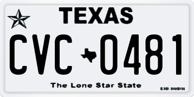 TX license plate CVC0481