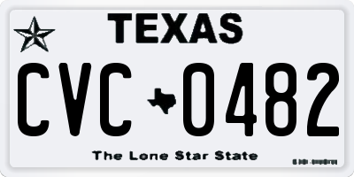 TX license plate CVC0482
