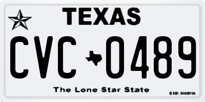 TX license plate CVC0489