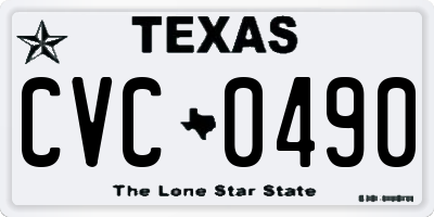 TX license plate CVC0490