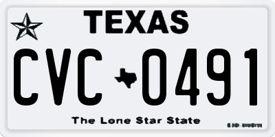 TX license plate CVC0491