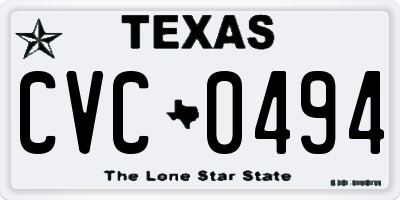 TX license plate CVC0494