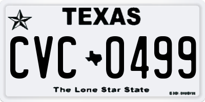 TX license plate CVC0499
