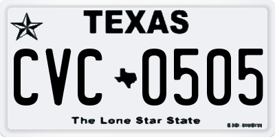 TX license plate CVC0505