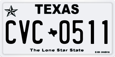 TX license plate CVC0511