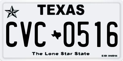 TX license plate CVC0516